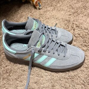 269 adidas’s size 6 women’s spezials grey teal sneakers tennis shoes